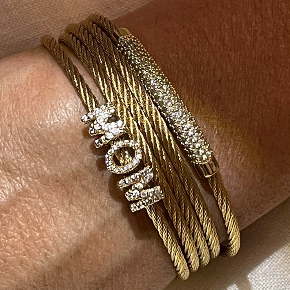 Pavé Mom Bangle Bracelet